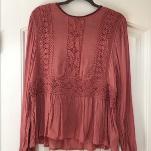 Pink long sleeve blouse